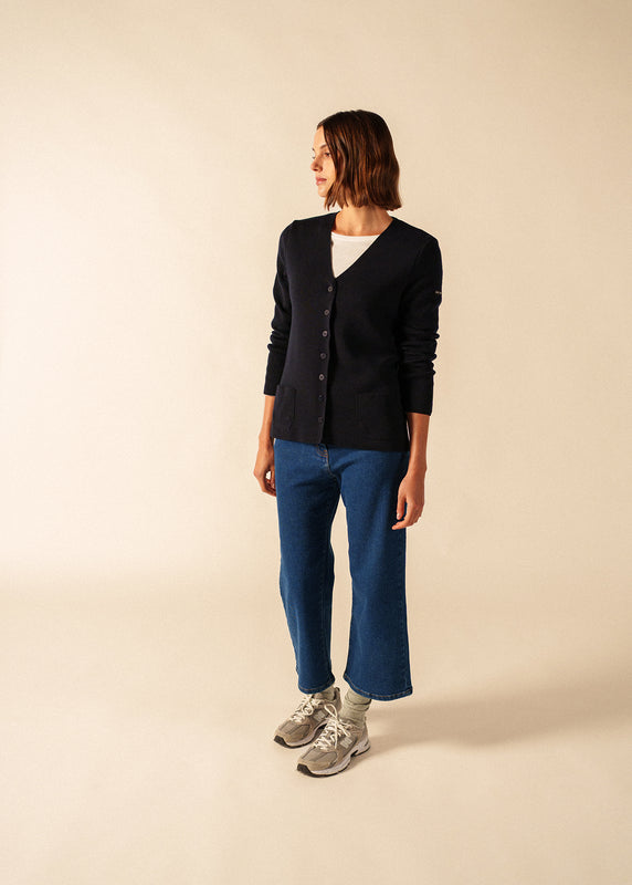 Saint James Blainville V Neck Cardigan NAVY