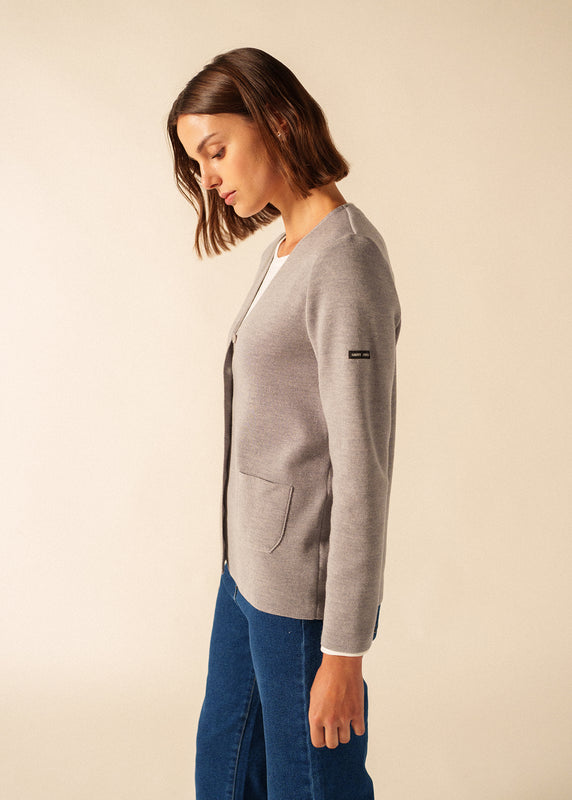 Saint James Blainville V Neck Cardigan PERLE CHINE