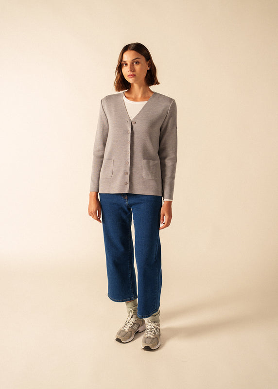 saint james Blainville V neck cardigan PERLE CHINE