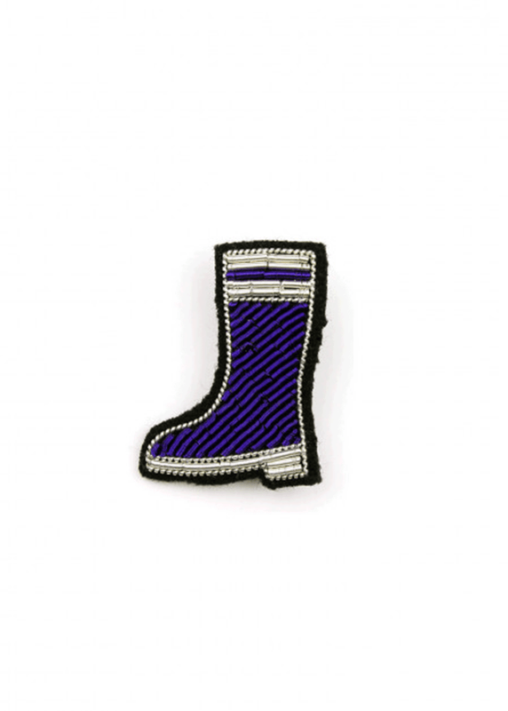 Saint James Boot Embroidered Brooch BLEU/BLANC