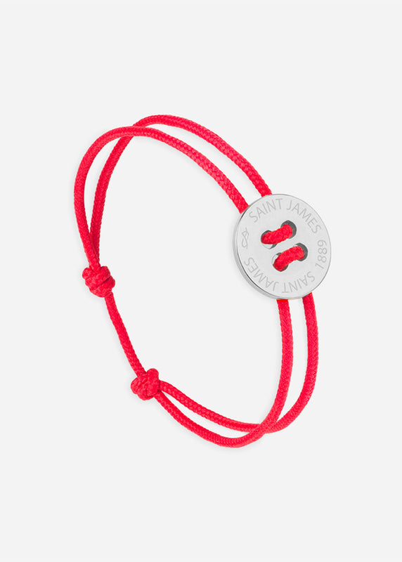 saint james Bracelet Bouton ARGENT/ROUGE