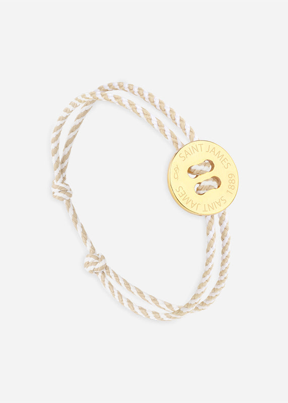 saint james Bracelet Bouton OR/RAYE BLANC/BEIGE