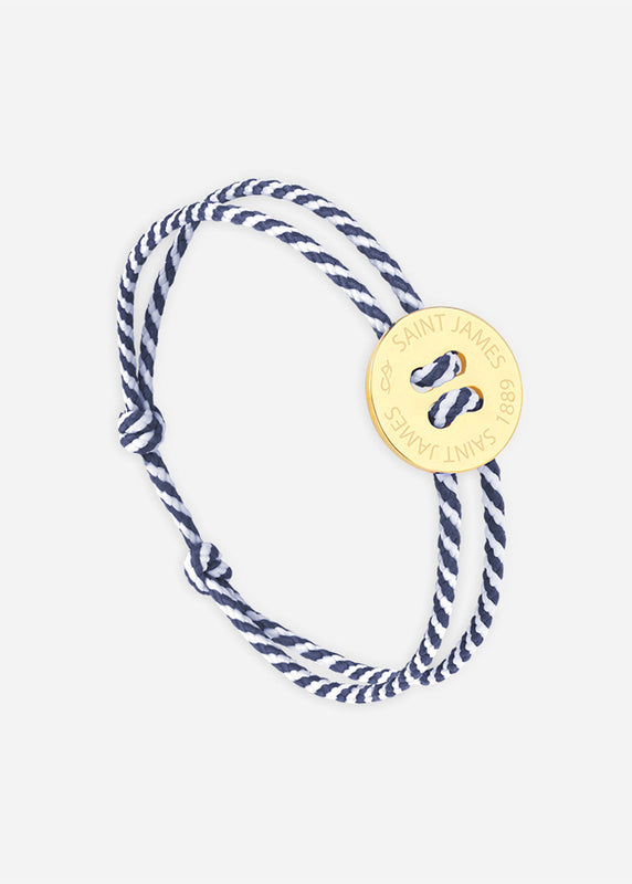 saint james Bracelet Bouton OR/RAYE BLANC/MARINE