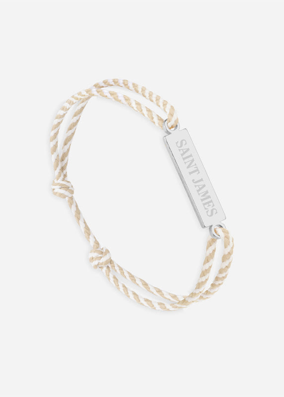 saint james Bracelet Logo ARGENT/RAYE BLANC/BEIGE