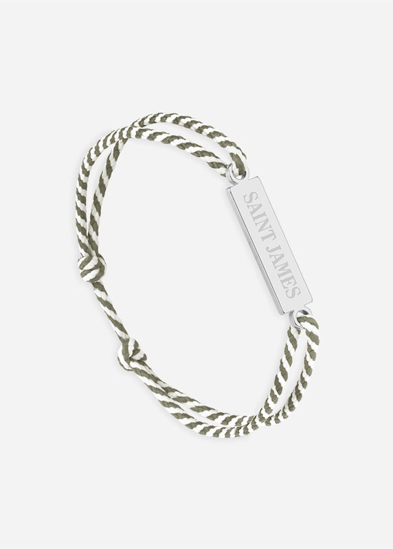 saint james Bracelet Logo ARGENT/RAYE BLANC/KAKI