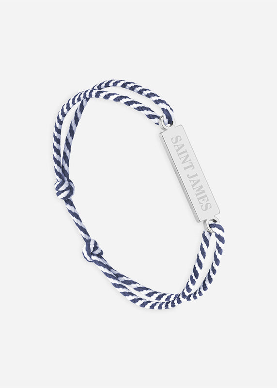 saint james Bracelet Logo ARGENT/RAYE BLANC/MARINE