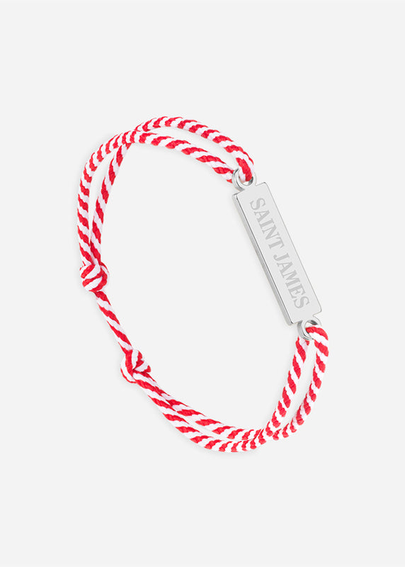 saint james Bracelet Logo ARGENT/RAYE BLANC/ROUGE