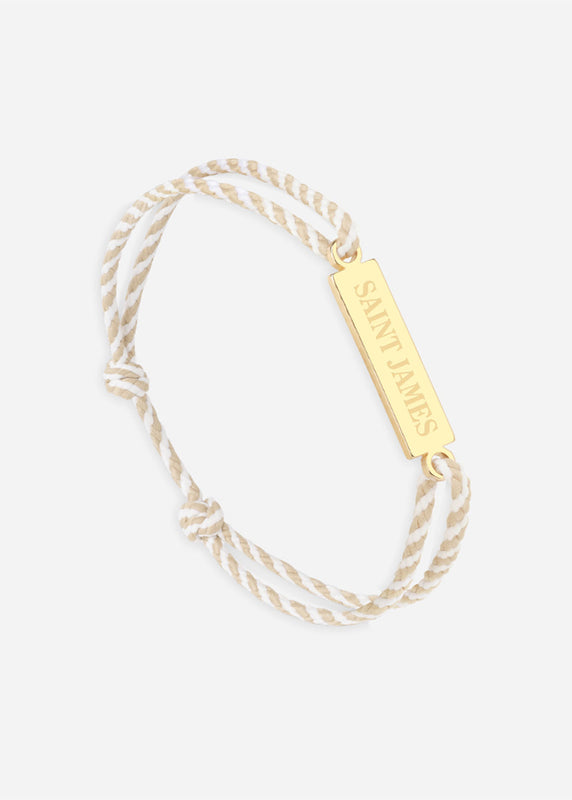 saint james Bracelet Logo OR/RAYE BLANC/BEIGE