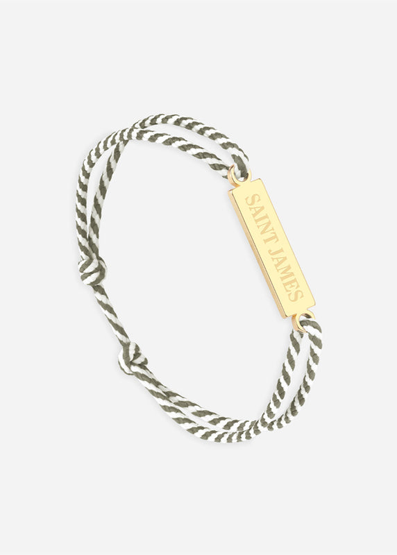 saint james Bracelet Logo OR/RAYE BLANC/KAKI