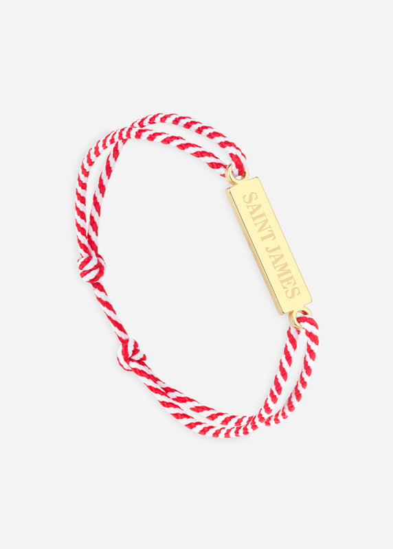 saint james Bracelet Logo OR/RAYE BLANC/ROUGE