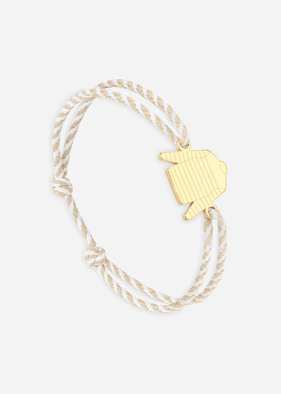 saint james Bracelet Marinière OR/RAYE BLANC/BEIGE