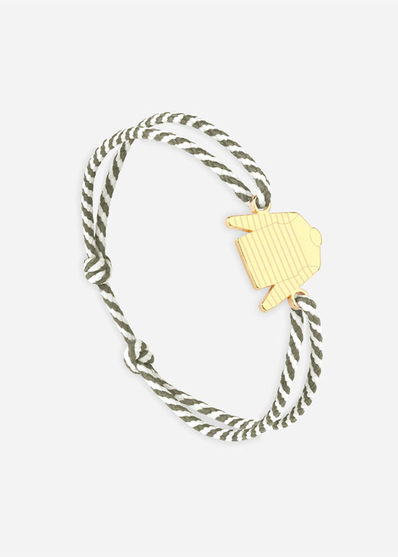 saint james Bracelet Marinière OR/RAYE BLANC/KAKI