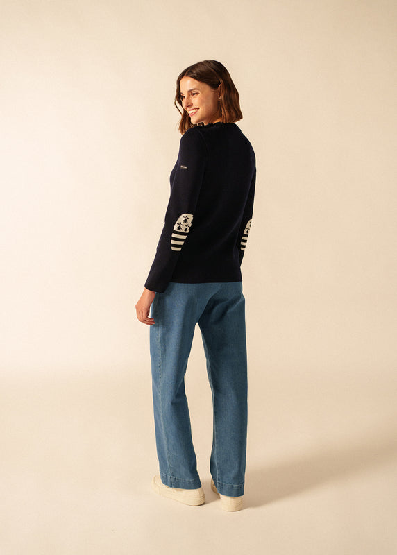 Saint James Brégançon Bretagne Jumper NAVY/MULTICO