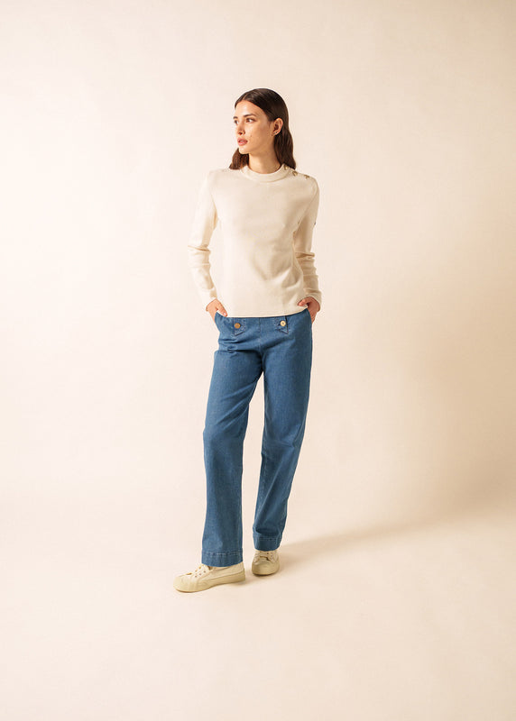 Saint James Brégançon Plain Sailor Jumper ECUME