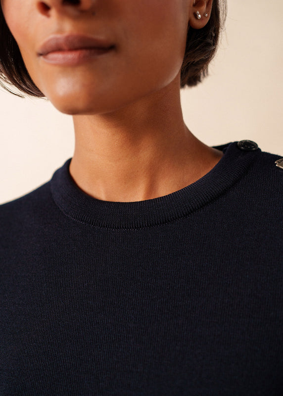 Saint James Bregançon Plain Sailor Jumper NAVY