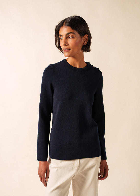 saint james Bregançon plain sailor jumper NAVY