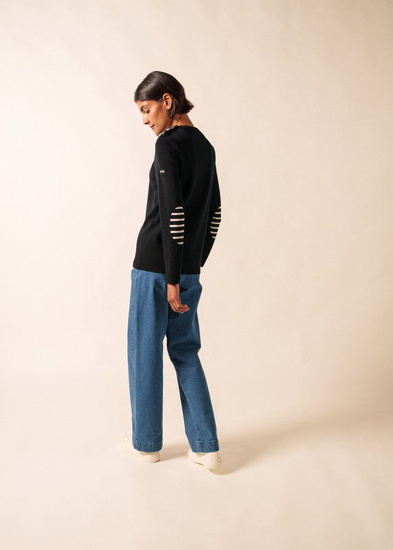 Saint James Bregançon Plain Sailor Jumper NOIR