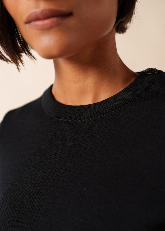 Saint James Bregançon Plain Sailor Jumper NOIR