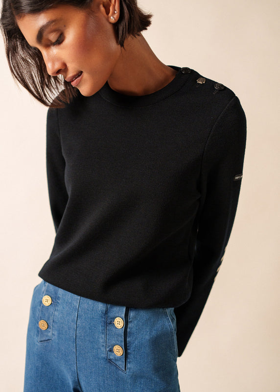 saint james Bregançon plain sailor jumper NOIR