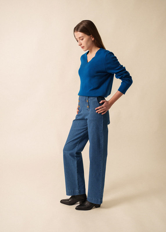 Saint James Brehat V Neck Jumper LAC