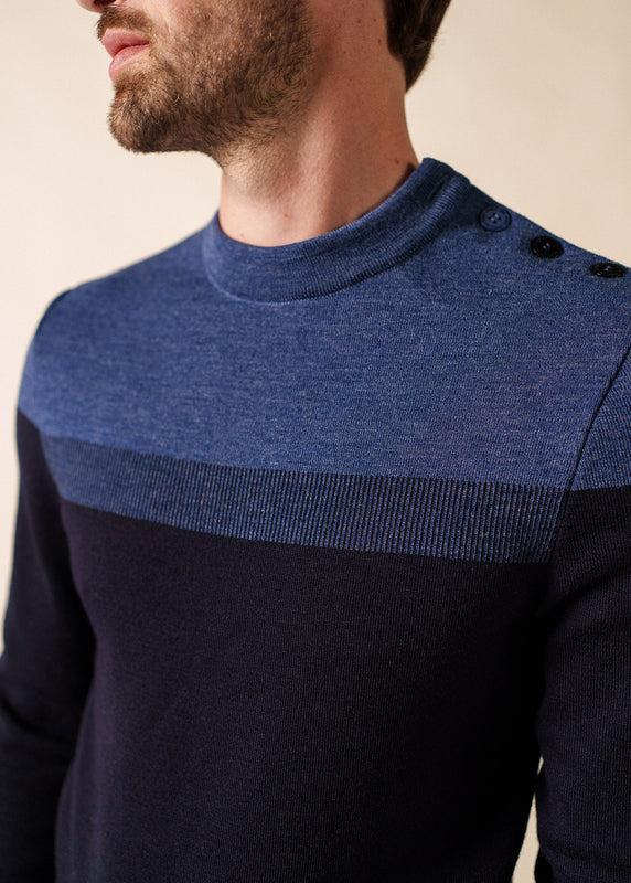 Saint James Bretagne Sailor Jumper MARINE/JEANS