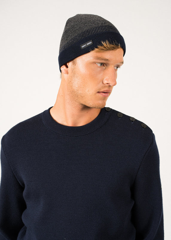 saint james Bretagne Two-tone Beanie GRIS/MARINE