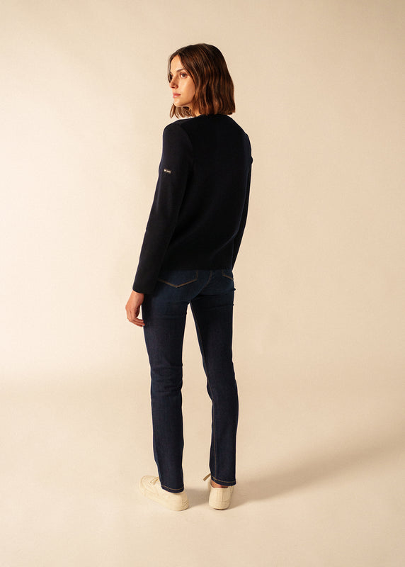 Saint James Brevands V Neck Cardigan NAVY