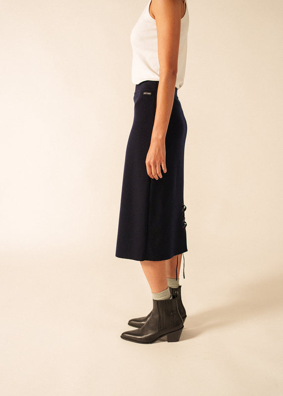 Saint James Cabestan Wool Skirt NAVY