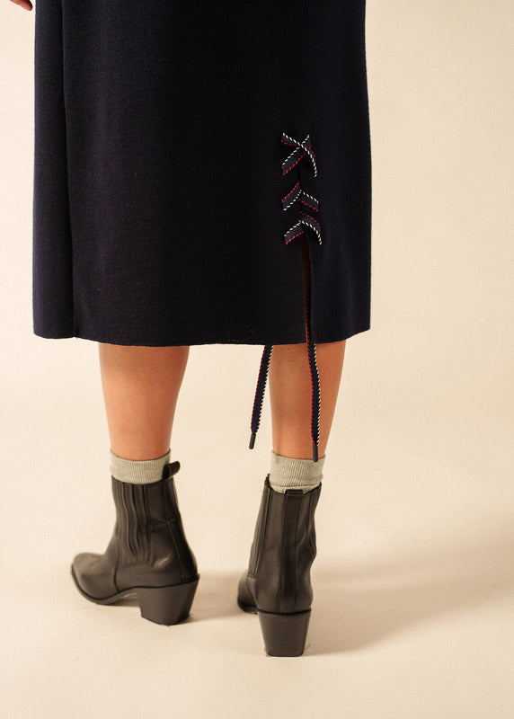Saint James Cabestan Wool Skirt NAVY