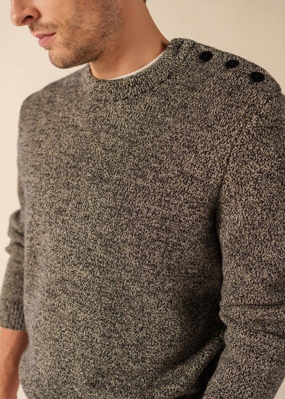 Saint James Cancale Mélange Jumper NAVY/ECRU