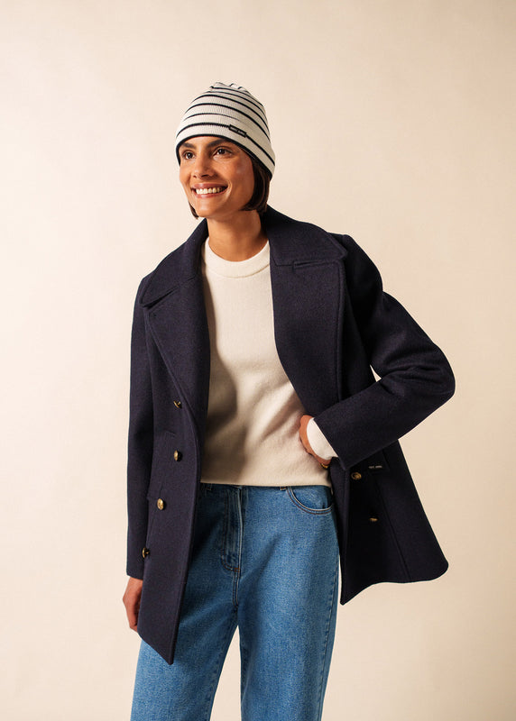 saint james Cartier striped sailor hat ECUME/NAVY