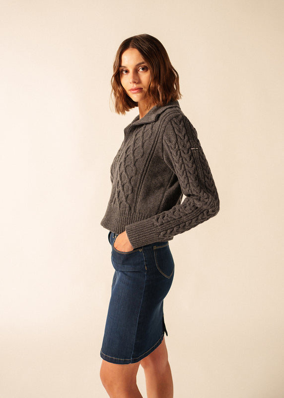 saint james Césane short vest CHARCOAL