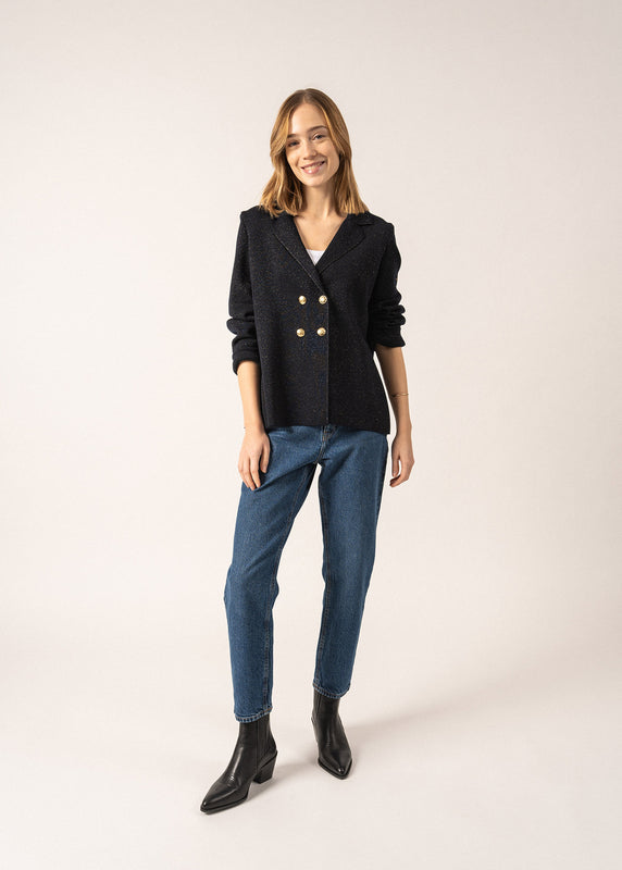 Saint James Charente Wool Blazer NAVY/CHAMPAGNE