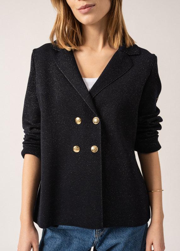 Saint James Charente Wool Blazer NAVY/CHAMPAGNE