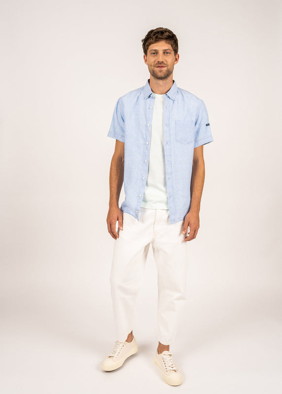 Saint James Clément Short Sleeve Shirt CIEL/SUN