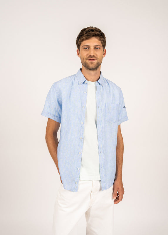 saint james Clément short sleeve shirt CIEL/SUN