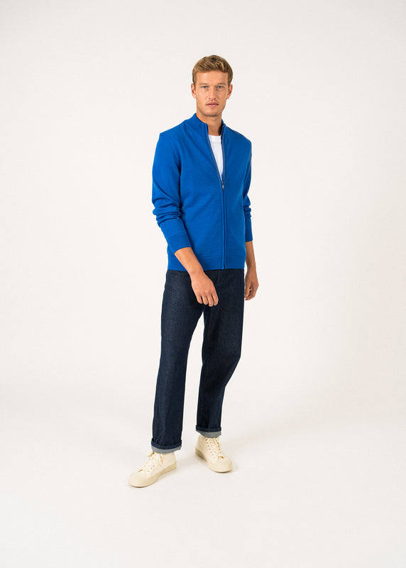 Saint James Colorado Zipped Cardigan GITANE/NAVY