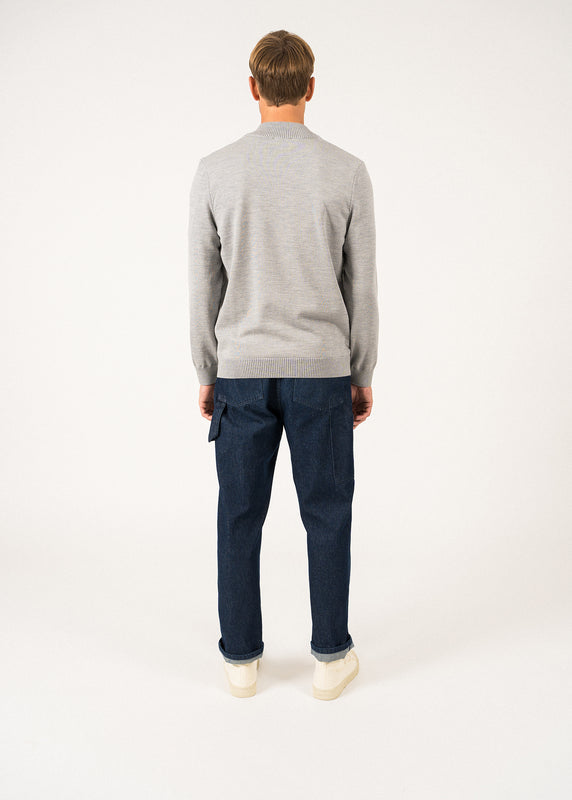 Saint James Colorado Zipped Cardigan GRIS/NAVY