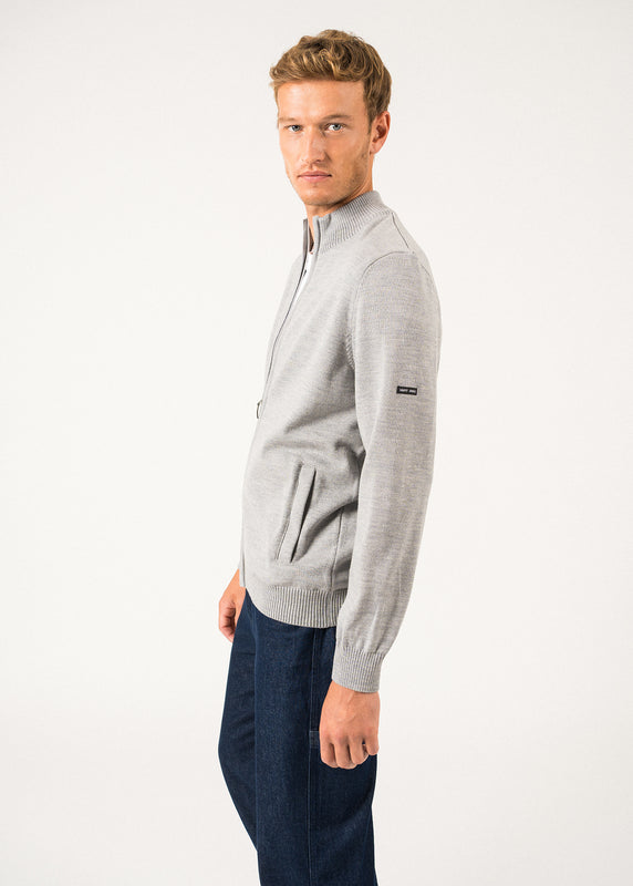 saint james Colorado zipped cardigan GRIS/NAVY