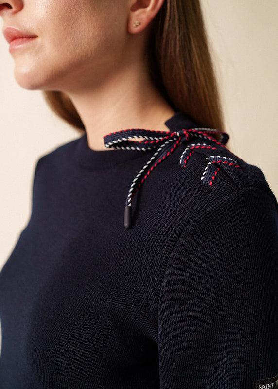 Saint James Cordage Lace-Up Sailor Jumper NAVY