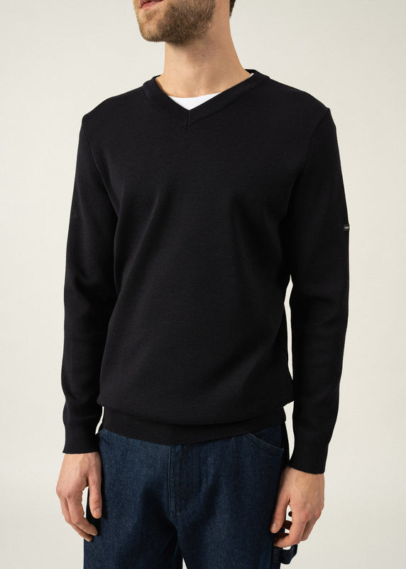 Saint James Cuirasse V Neck Jumper NAVY
