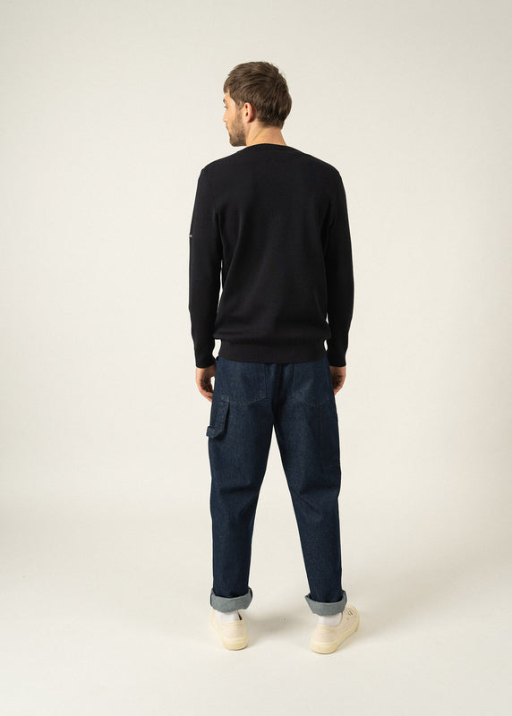 Saint James Cuirassé V Neck Jumper NAVY