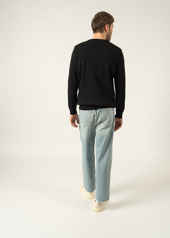 Saint James Cuirasse V Neck Jumper NOIR