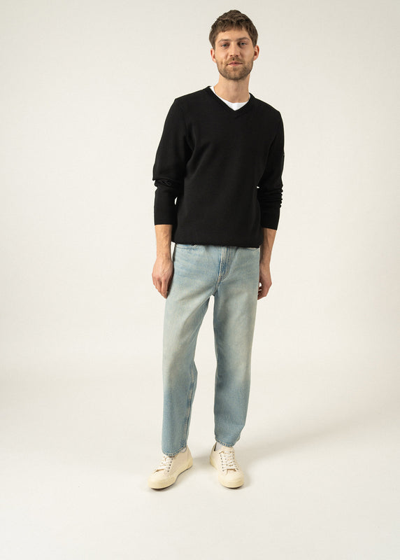 Saint James Cuirasse V Neck Jumper NOIR