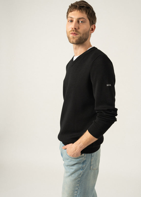 saint james Cuirasse V neck jumper NOIR