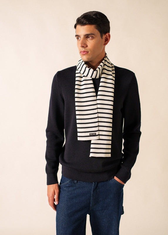 Saint James Duguay Striped Scarf ECUME/NAVY