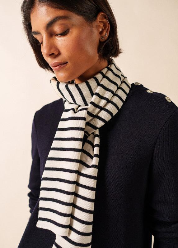 saint james Duguay striped scarf ECUME/NAVY