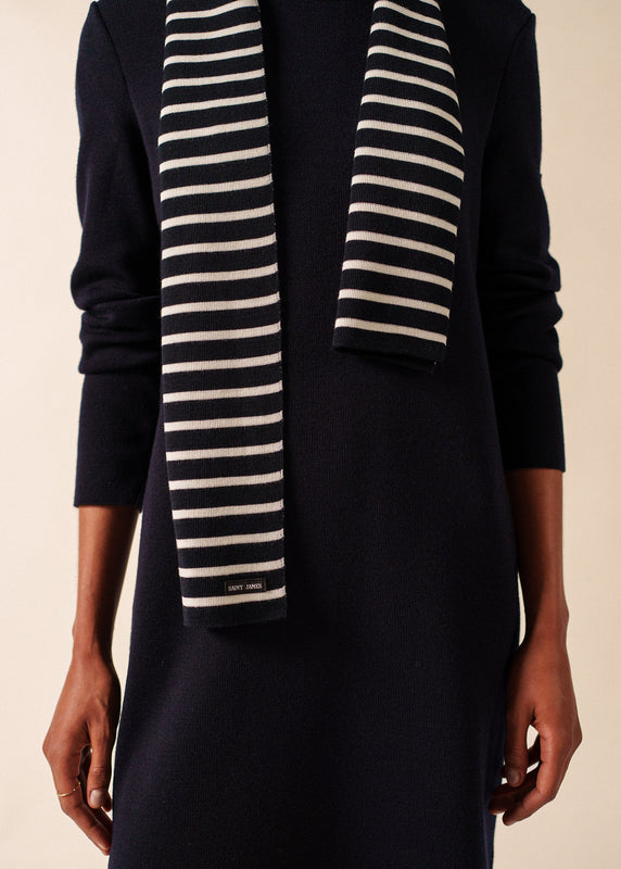 Saint James Duguay Striped Scarf NAVY/ECUME
