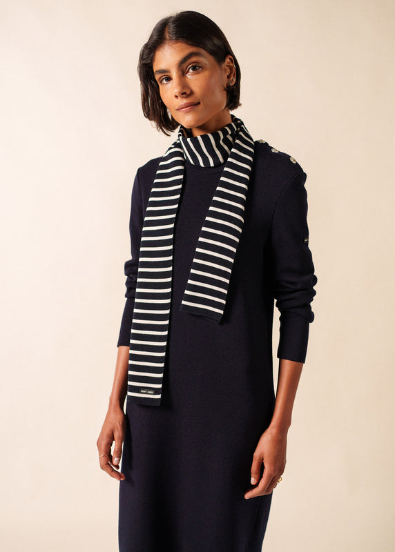 saint james Duguay striped scarf NAVY/ECUME