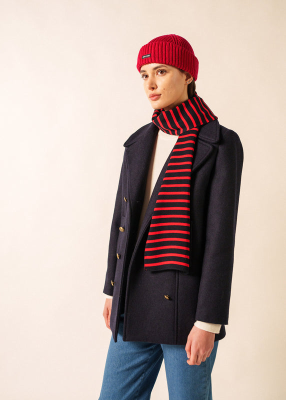 Saint James Duguay Striped Scarf NAVY/TULIPE